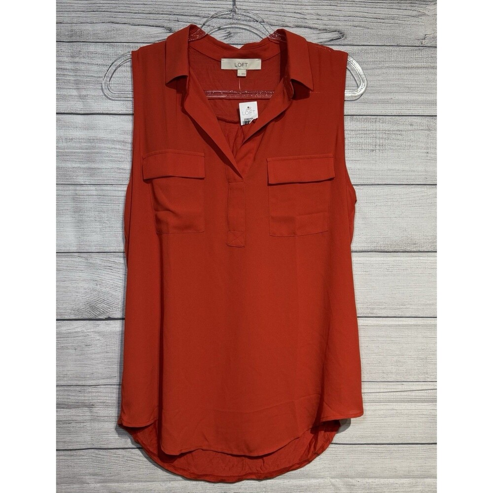 Ann Taylor Loft Women's Sleeveless Blouse Pockets Small